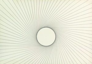 Serielle Lineaturen mit Loch, 1986, Zeichnung 70,5 x 99,5 cm, Graphit, Karton, Atelier Adler