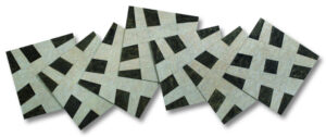 Strukturband aus seriellen Elementen, 2010, Relief 160 x 410 cm, Acryl, Pressspan, Atelier Adler